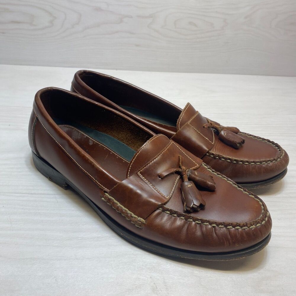 G.H. Bass & Co. Weejuns Roosevelt Loafers Men's Size 12D Brown Leather Tasseled